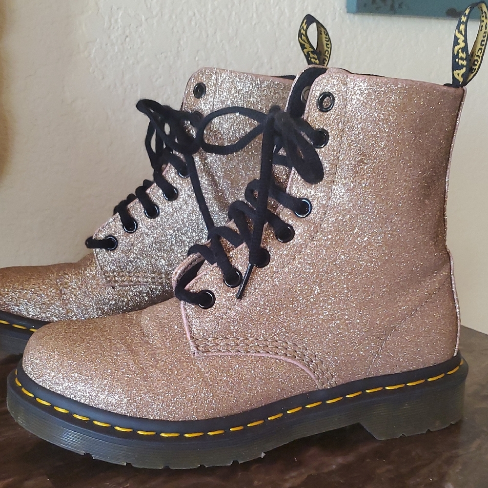 Like NEW Glitter Dr Martens Pascal Gold Boots